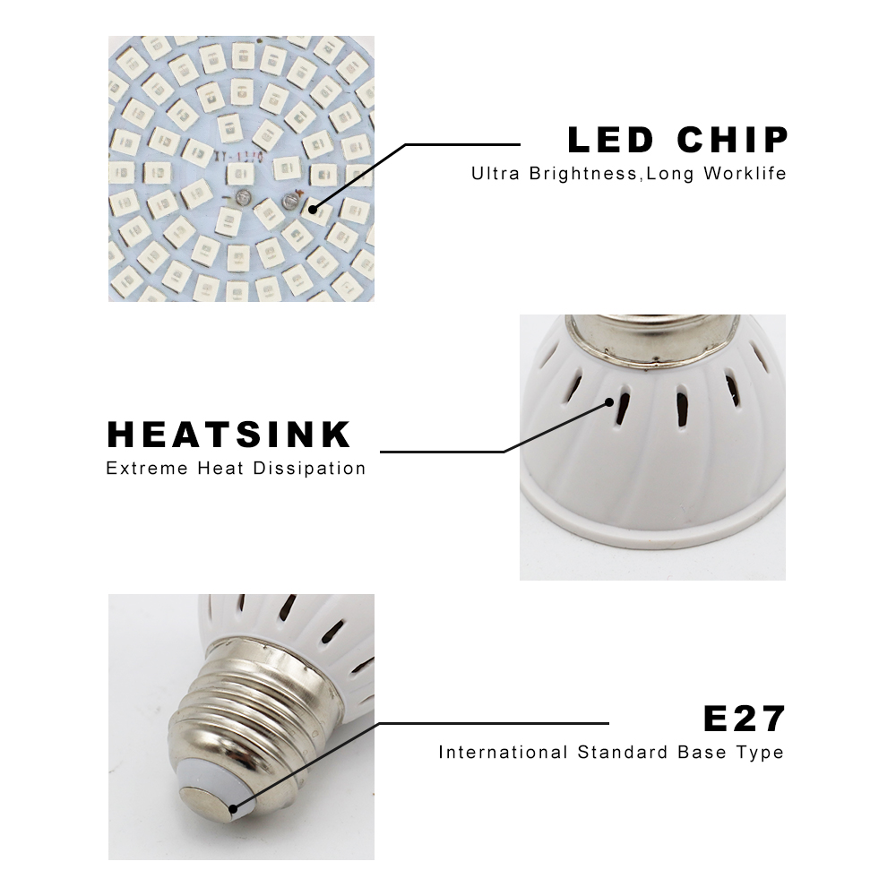 E27 LED النبات تزايد المصباح ا - مراجعة Plant Grow Light Full Spectrum وسعره
