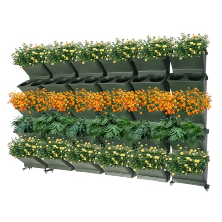 مزهرية جدارية عمودية للشرفة وا - مراجعة Self Watering Planter وسعره